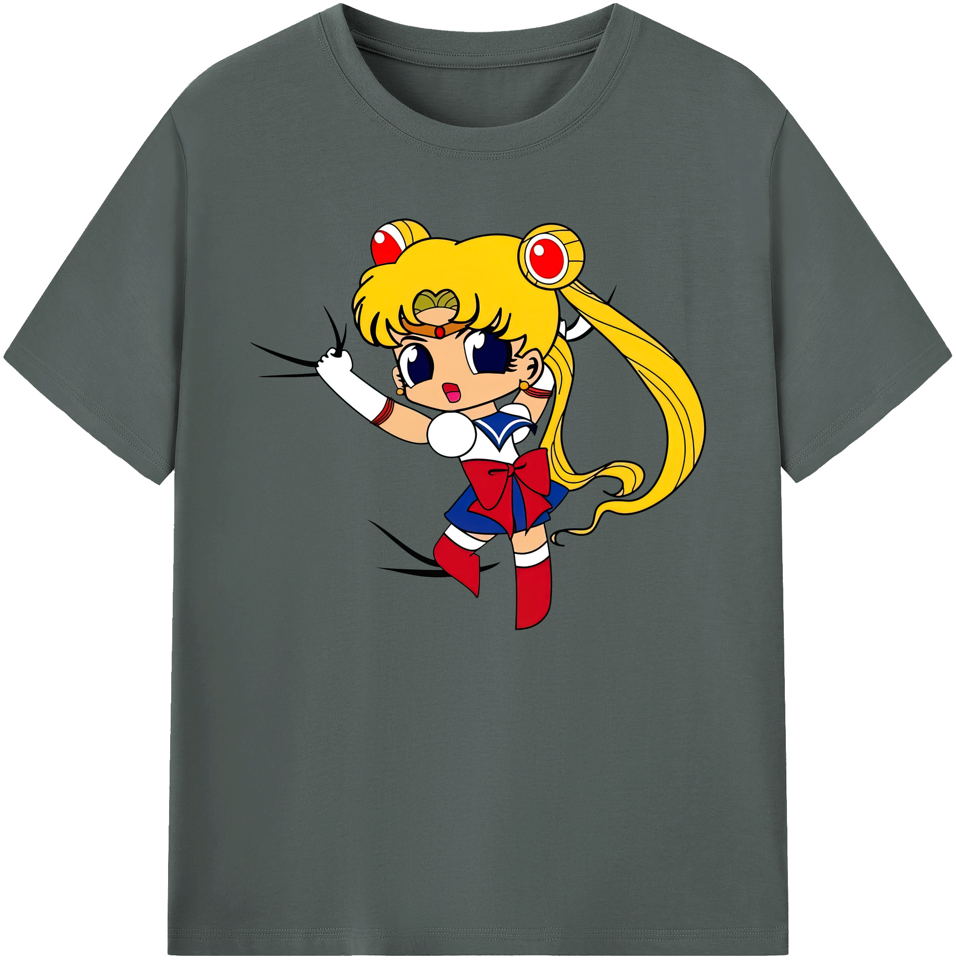 （画像用） 美少女戦士セーラームーン 月野 うさぎ つきの うさぎ Sailor Moon Tsukino Usagi 綿100％ メンズ半袖Tシャツ｜肌触りやわらか＆通気性